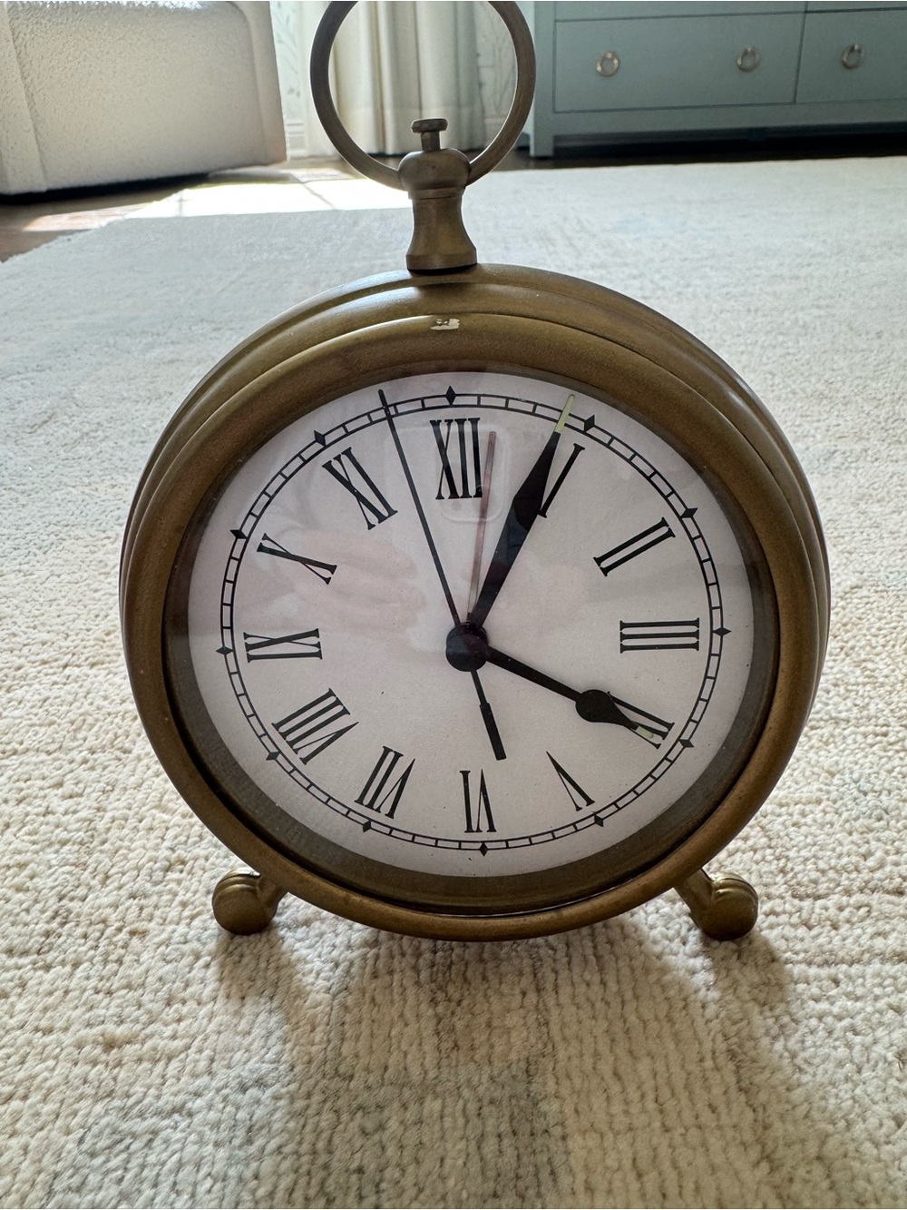 Pottery Barn Pocket Watch Clock, Medium, Brass Finish